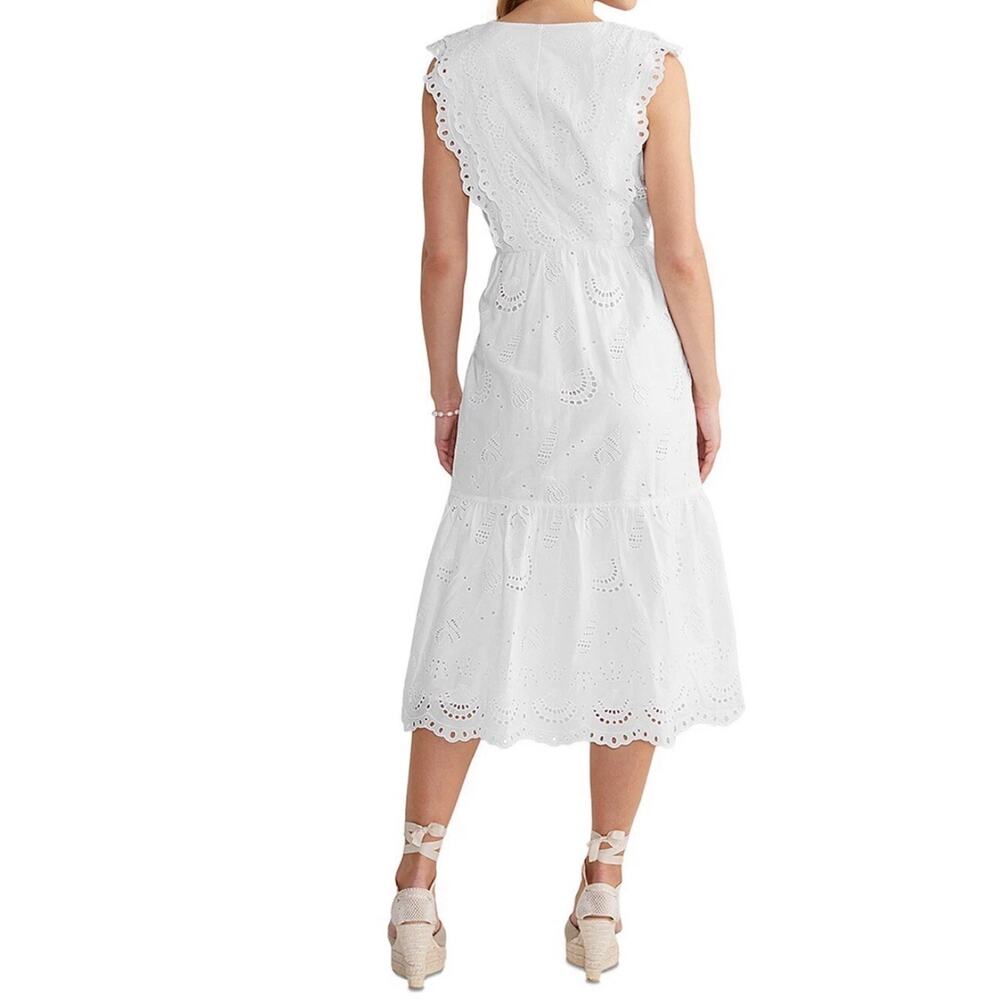 Vineyard Vines White Seashell Eyelet MIDI Dress 10 NEW - Picture 2 of 11